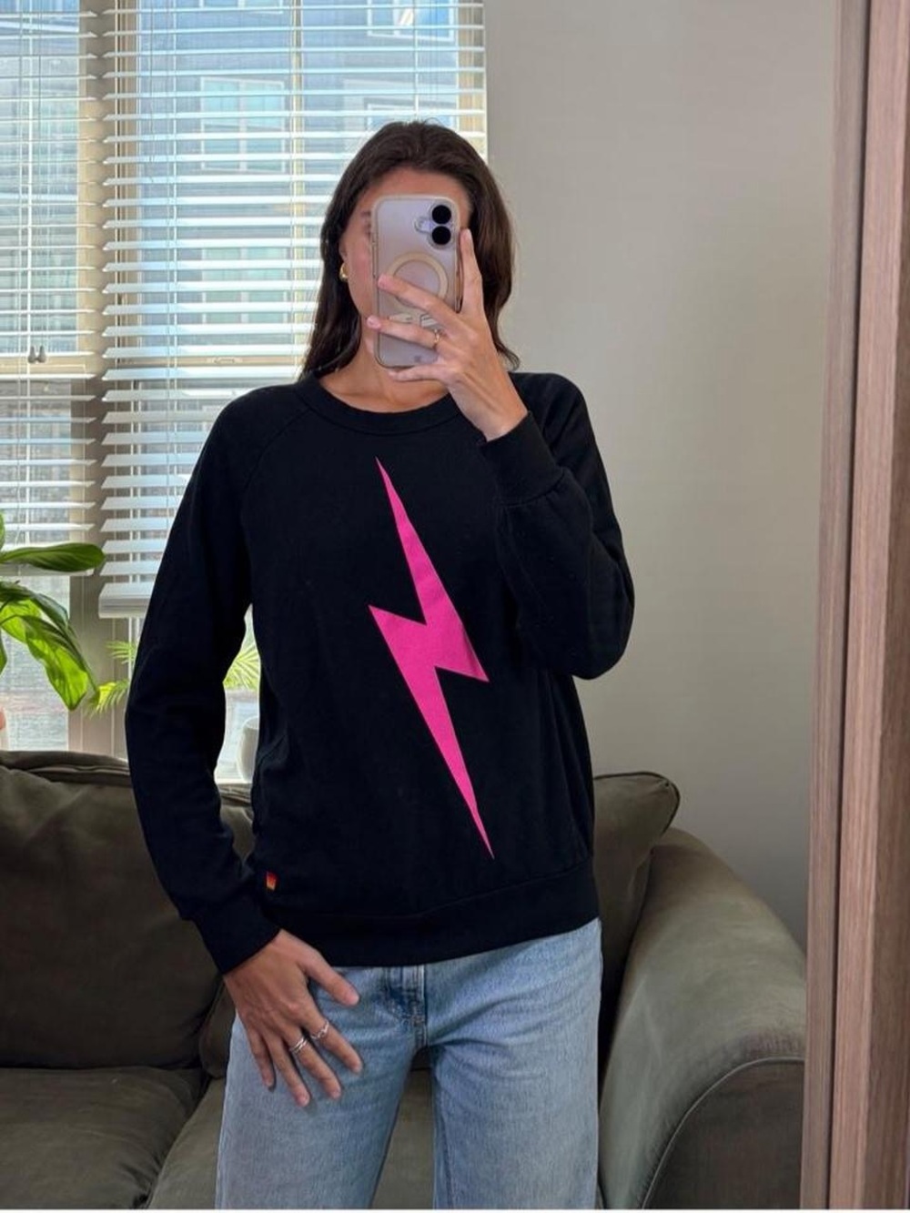 Aviator Nation black pullover lightening bolt